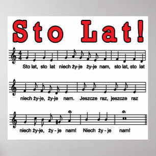 Sto Lat! Sångtryck Poster