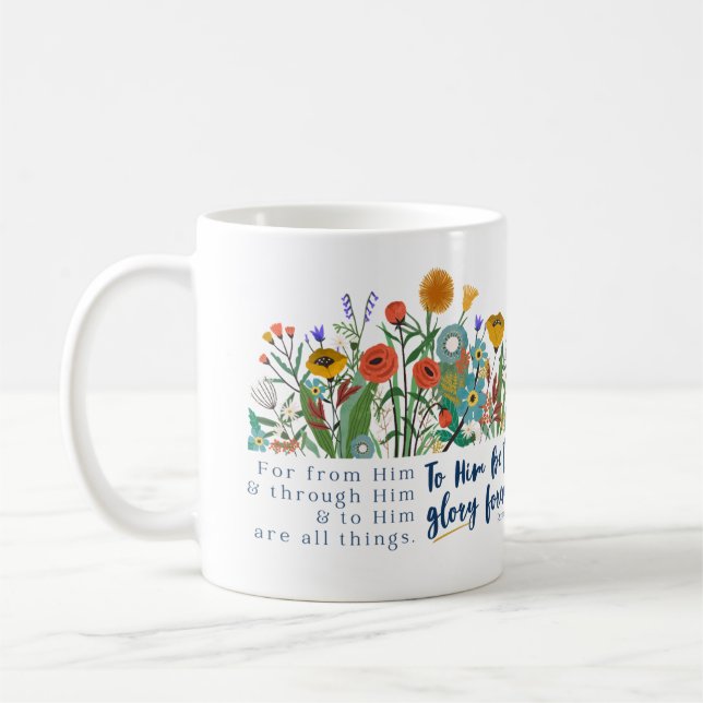 Stoa Blommigt Romans 11:36 Mugg (Vänster)