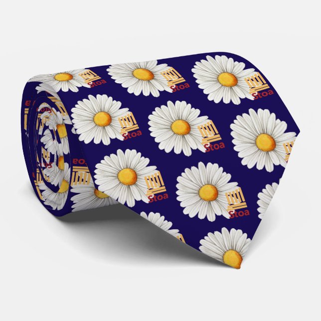 Stoa Daisy Navy Necktie Slips (Rullad)