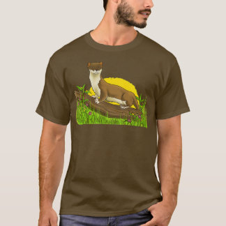 Stoat i Fält i Flowers  T Shirt