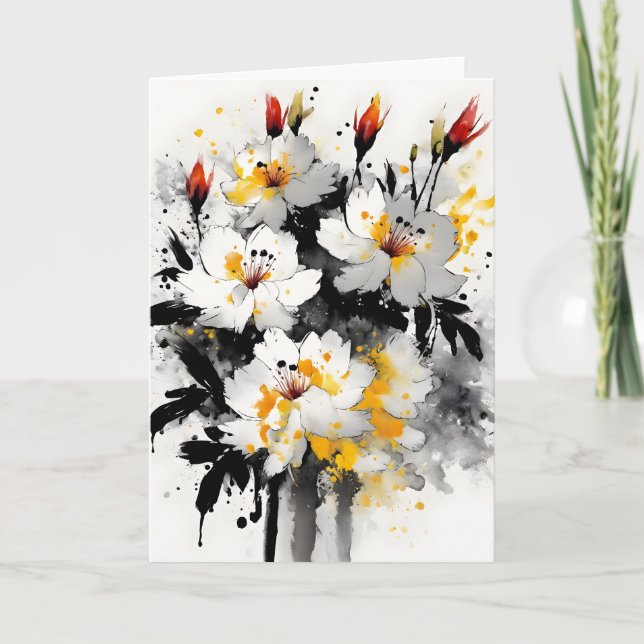 Stock - Akvarellblommor Kort (Framsida)