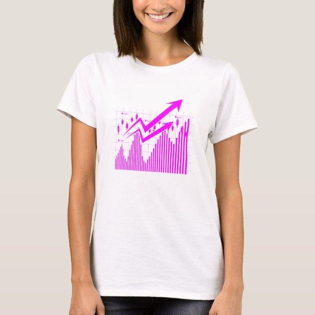 Stock Broker Hobby Trader Chart Analyst T Shirt (Framsida)