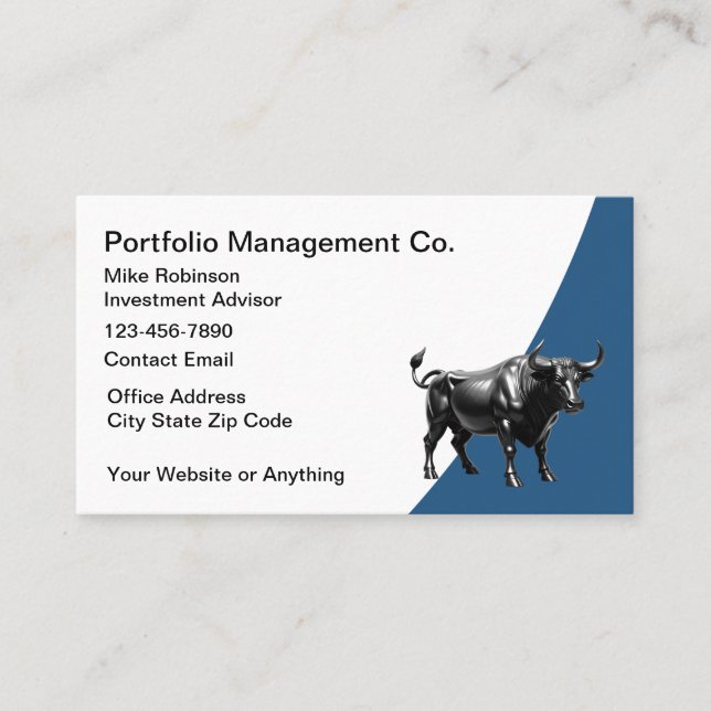 Stock Broker Investment Advisor Business Cards Visitkort (Framsida)