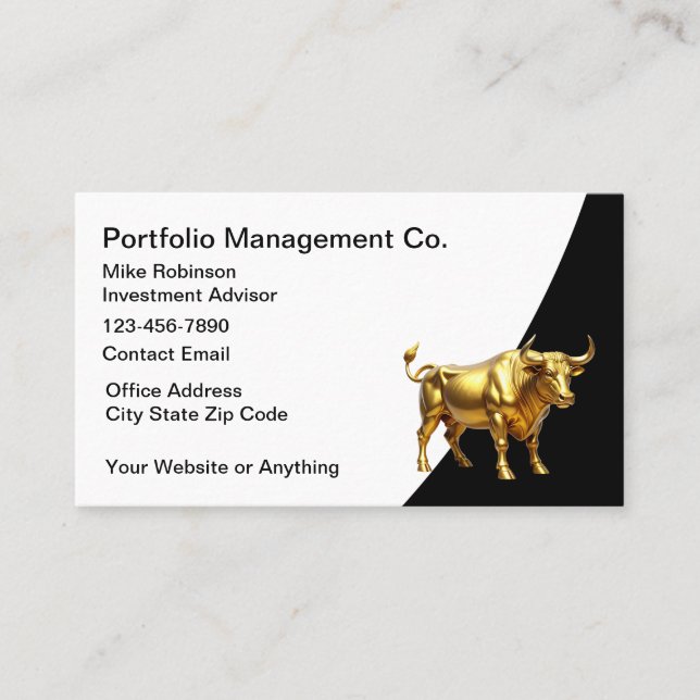 Stock Broker Investment Advisor Business Cards Visitkort (Framsida)