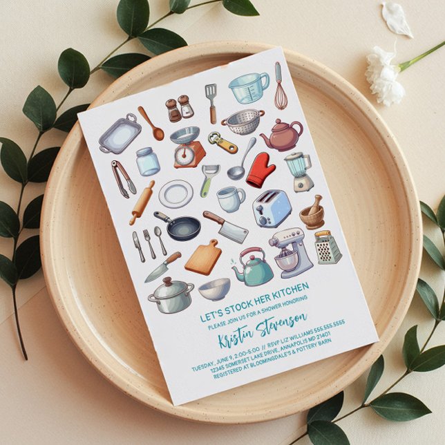 Stock the Kitchen Modern Bridal Shower Inbjudningar (Skapare uppladdad)