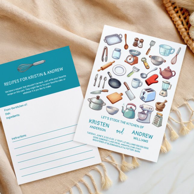 Stock the Kitchen Modern Couples Wedding Shower Inbjudningar (Skapare uppladdad)