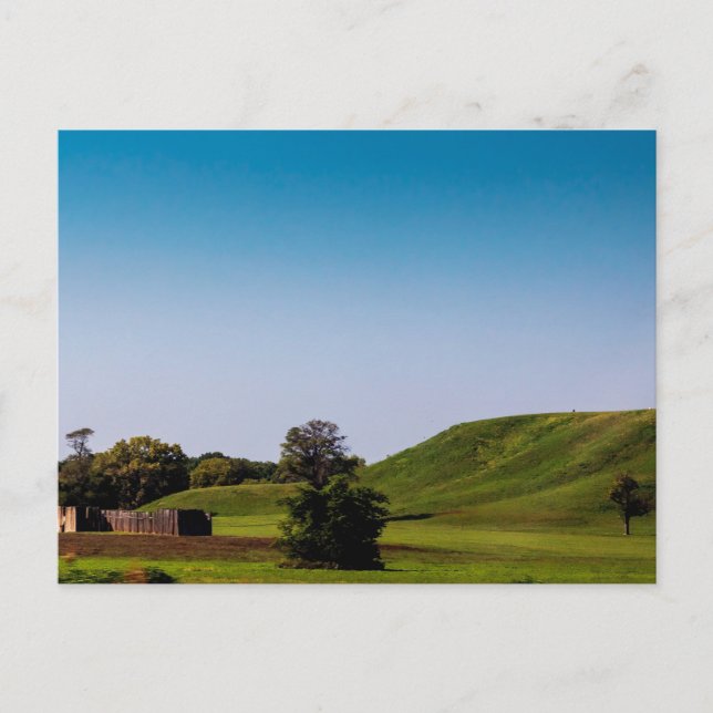 Stockade och Monks Mound, Ilinois Vykort (Framsida)