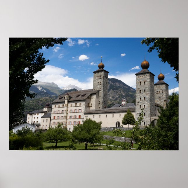 Stockalper Palace, Brig-Glis, Schweiz Poster (Framsidan)