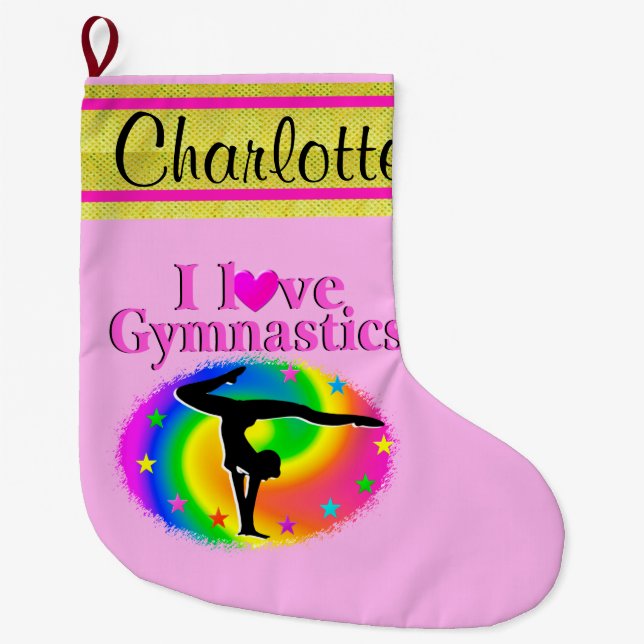 STOCKAR FÖR GYMNAST CHRISTMAS I PERSONLIG STOR JULSTRUMPA (Framsidan)