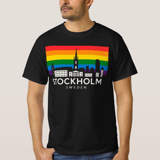 Stockholm City Sweden Rainbow Flag Kids | Swedish  T Shirt (Framsida)