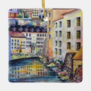 Stockholm Gamla Stan Old City Painting Julgransprydnad Keramik