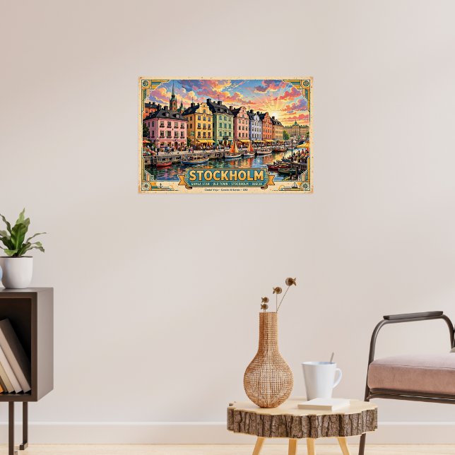 Stockholm Gamla Stan Resemalmanacka Poster (Vardagsrum 3)