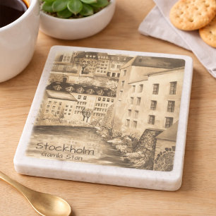Stockholm Gamla Stan Vintage Stadskonst Stenunderlägg
