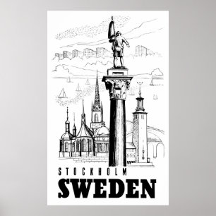Stockholm, huvudstaden i Sverigen Poster