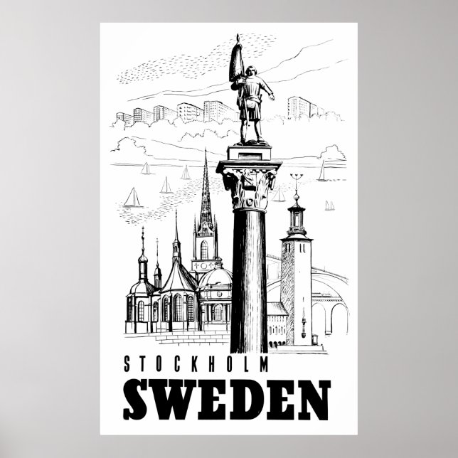 Stockholm, huvudstaden i Sverigen Poster (Framsidan)