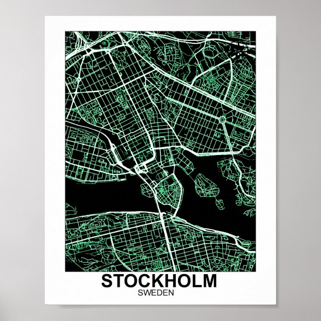 Stockholm Karta Poster (Framsidan)
