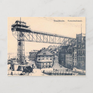 Stockholm, Katarinahissen elevator hiss, 1919, Pos Vykort