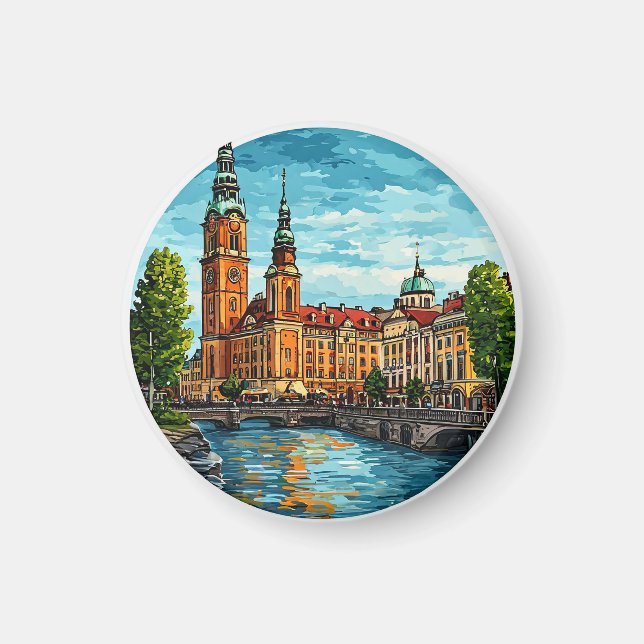 Stockholm Levande Stadsscen Magnet (Framsidan)