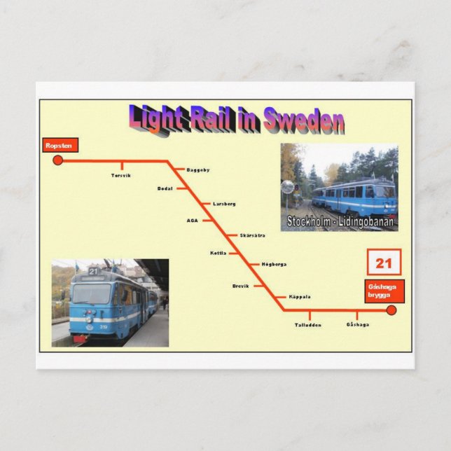 Stockholm Lidingobanan Vykort (Framsida)