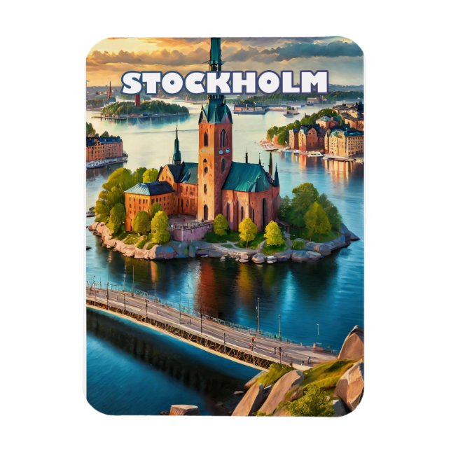 Stockholm, perle scandinave magnet (Vertikal)