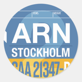 Stockholm - Resa Tag Rund Klistermärke