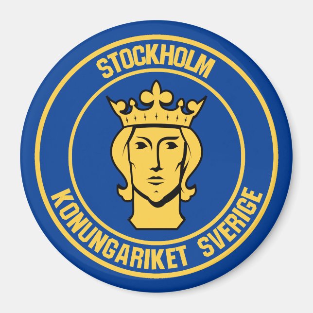 Stockholm Rund Emblem Magnet (Framsidan)