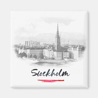 Stockholm - Skyline Magnet