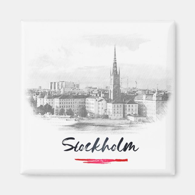 Stockholm - Skyline Magnet (Framsidan)