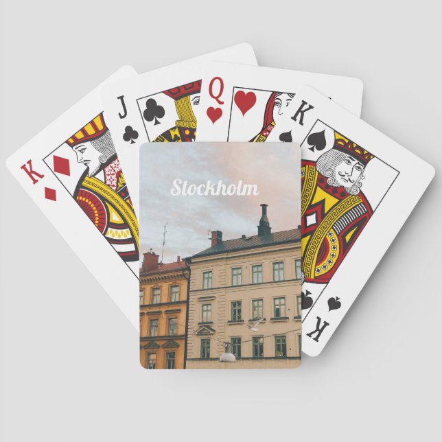 Stockholm Södermalm stadsbild Casinokort (Baksidan)