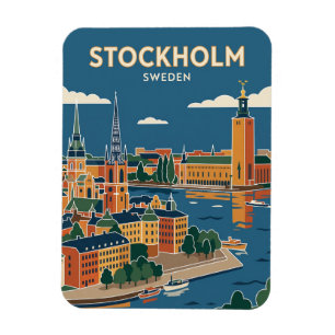 Stockholm Stadssiluett Sverige Magnet