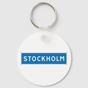 Stockholm, svensk vägskylt nyckelring