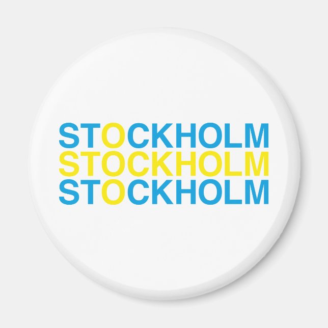 STOCKHOLM Svenska Flagga Magnet (Framsidan)