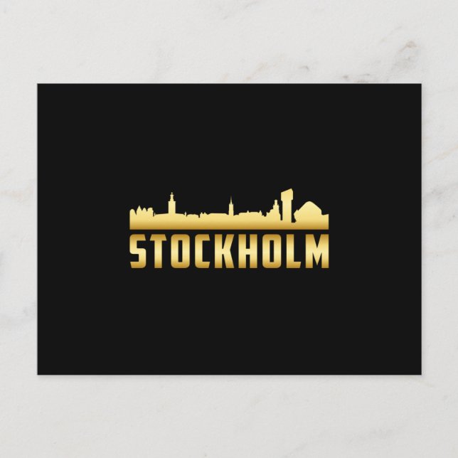 Stockholm Sverige City Skyline Cityscape Funny Gif Vykort (Framsida)