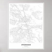 Stockholm, Sverige, det minimalistiska Karta poste