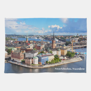 Stockholm, Sverige Gamla historiska Byggnad Kökshandduk