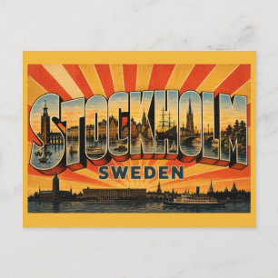Stockholm Sverige Huvudstad Skärgård Vykort