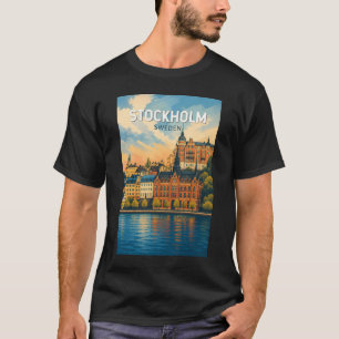 Stockholm Sverige Illustration Resa Konst Vintage T Shirt