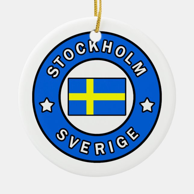 Stockholm Sverige Julgransprydnad Keramik (Framsidan)