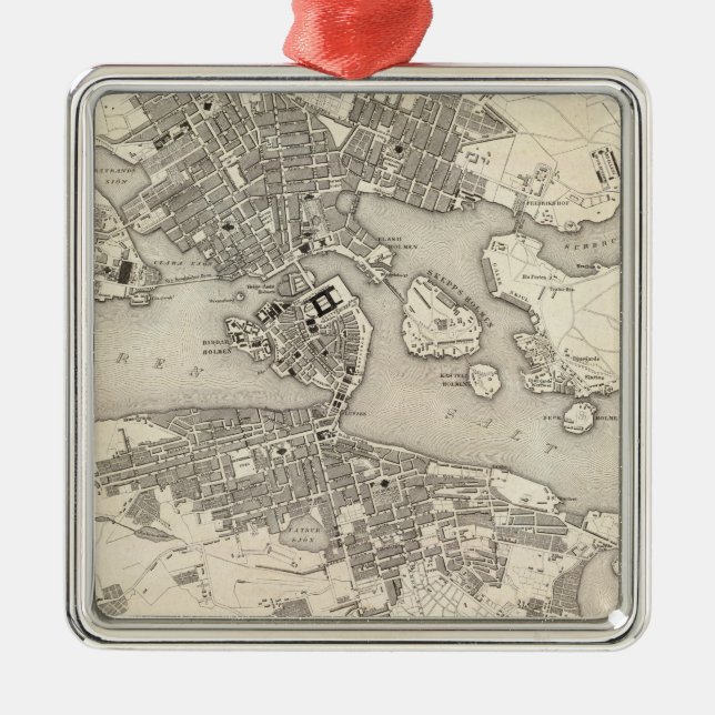 Stockholm sverige julgransprydnad metall (Framsidan)