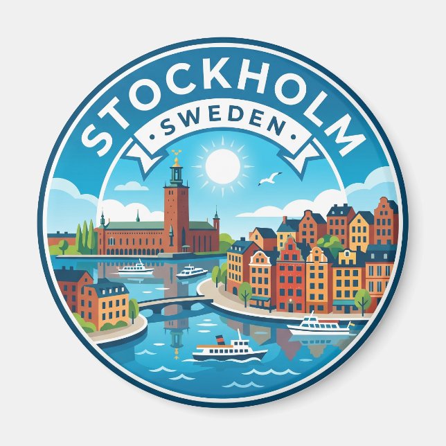 Stockholm Sverige Magnet (Framsidan)