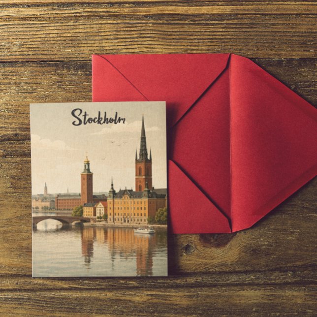 Stockholm Sverige Samtida Stadskonst Vykort (Stockholm Sweden Contemporary City Art Postcard)