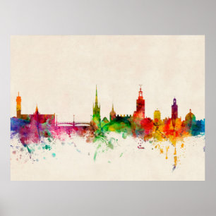 Stockholm Sverige Skyline Poster