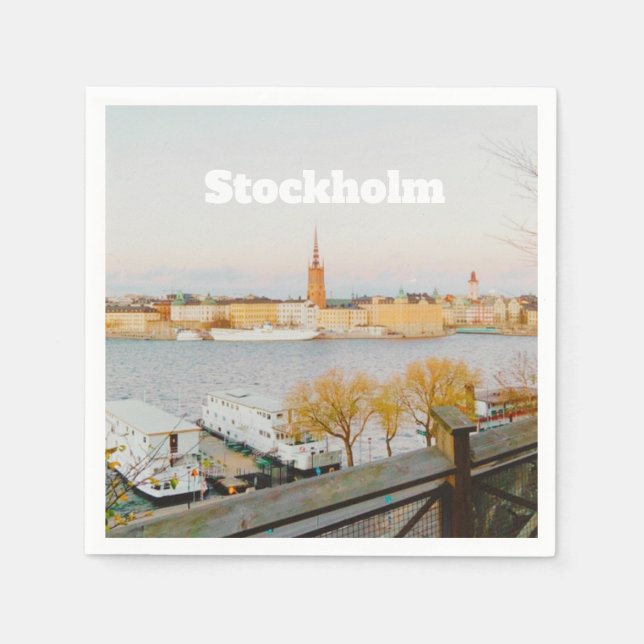 Stockholm, Sverige souvenir Pappersservett (Framsidan)