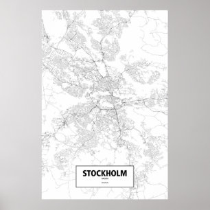 Stockholm sverige (svarten på vit) poster