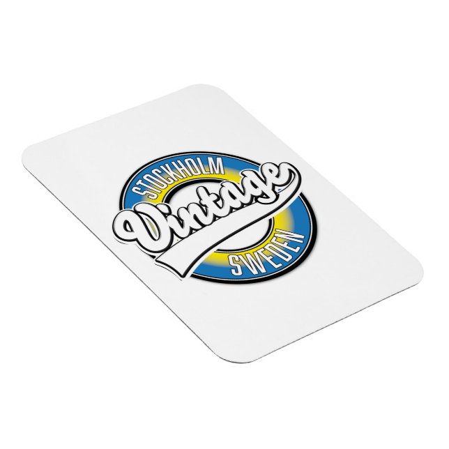 Stockholm Sverige vintage logotyp Magnet (Högersidan)