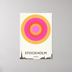 Stockholm,Sverige vintage resaffisch. Canvastryck