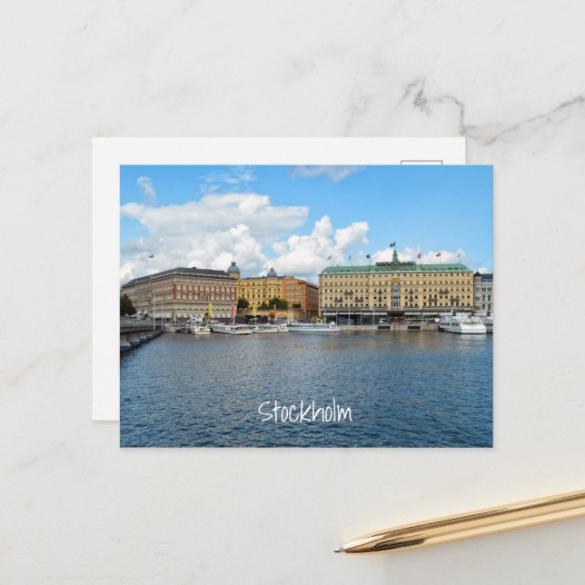 Stockholm Sverige vy Vykort (Fram/Back In Situ)