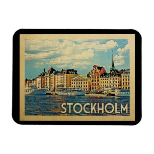 Stockholm sverigevintage resor magnet