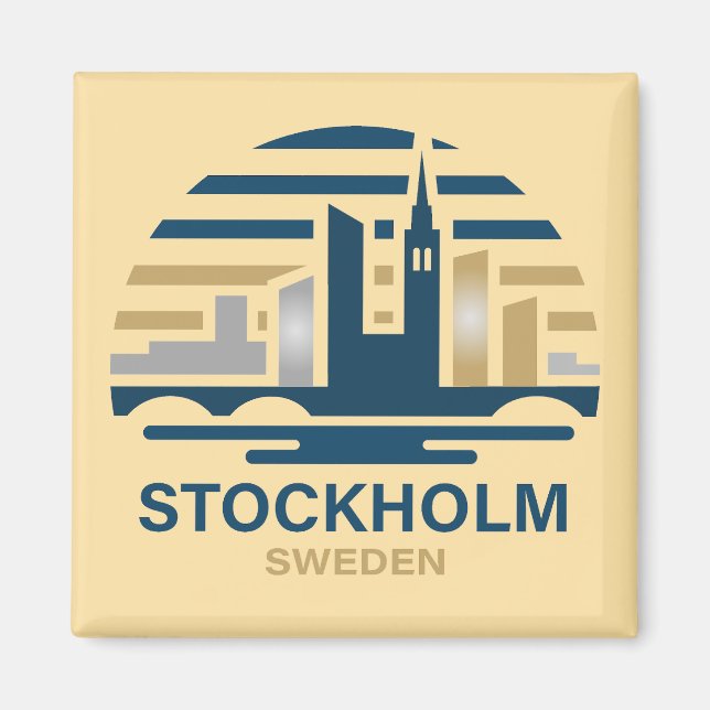 Stockholm Sweden Europe Magnet (Framsidan)