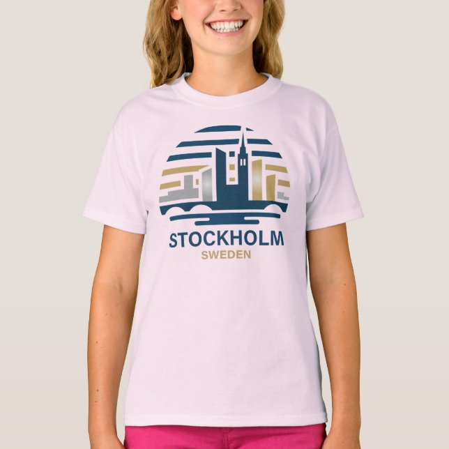 Stockholm Sweden Europe T Shirt (Framsida)